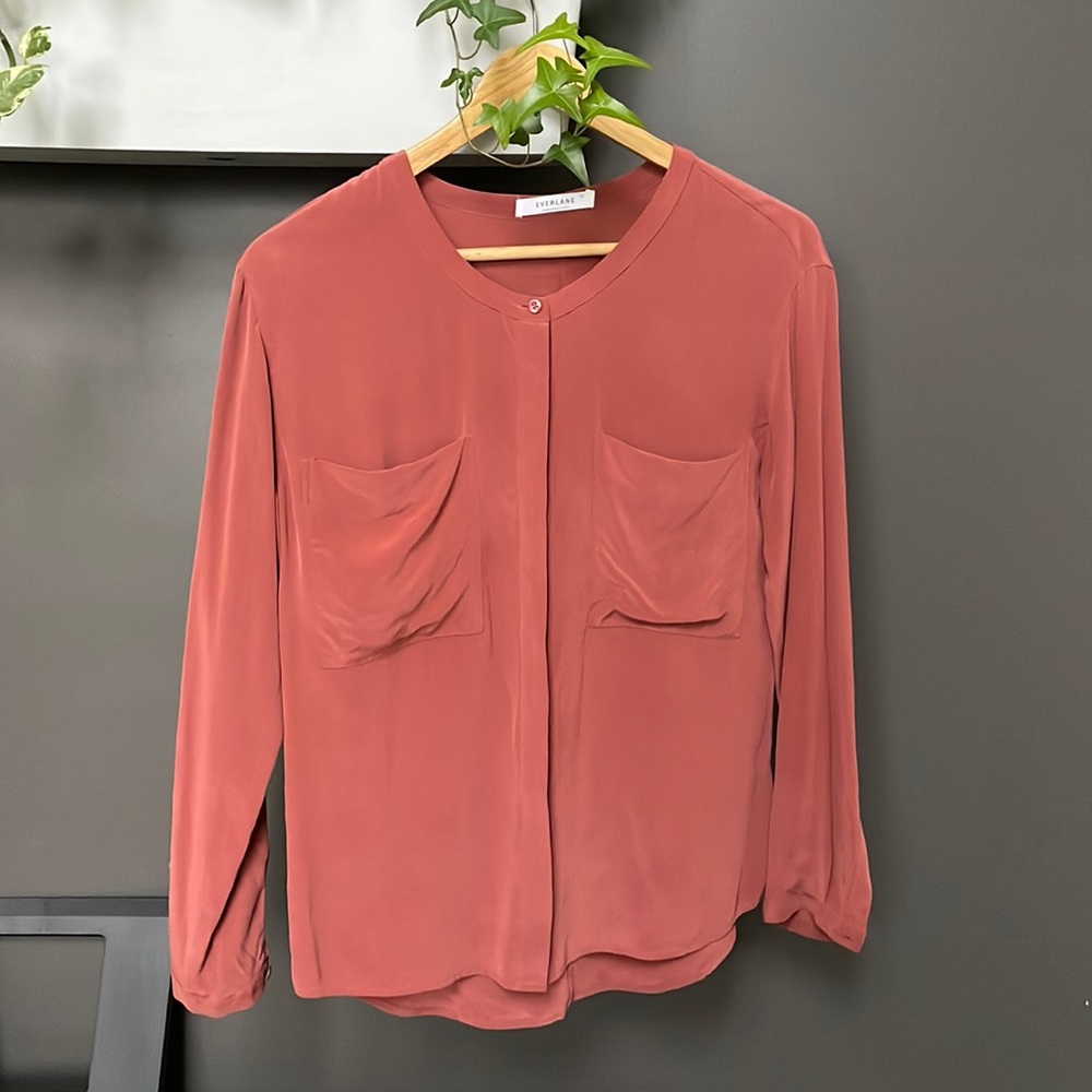 Everlane silk pocket blouse top - XS